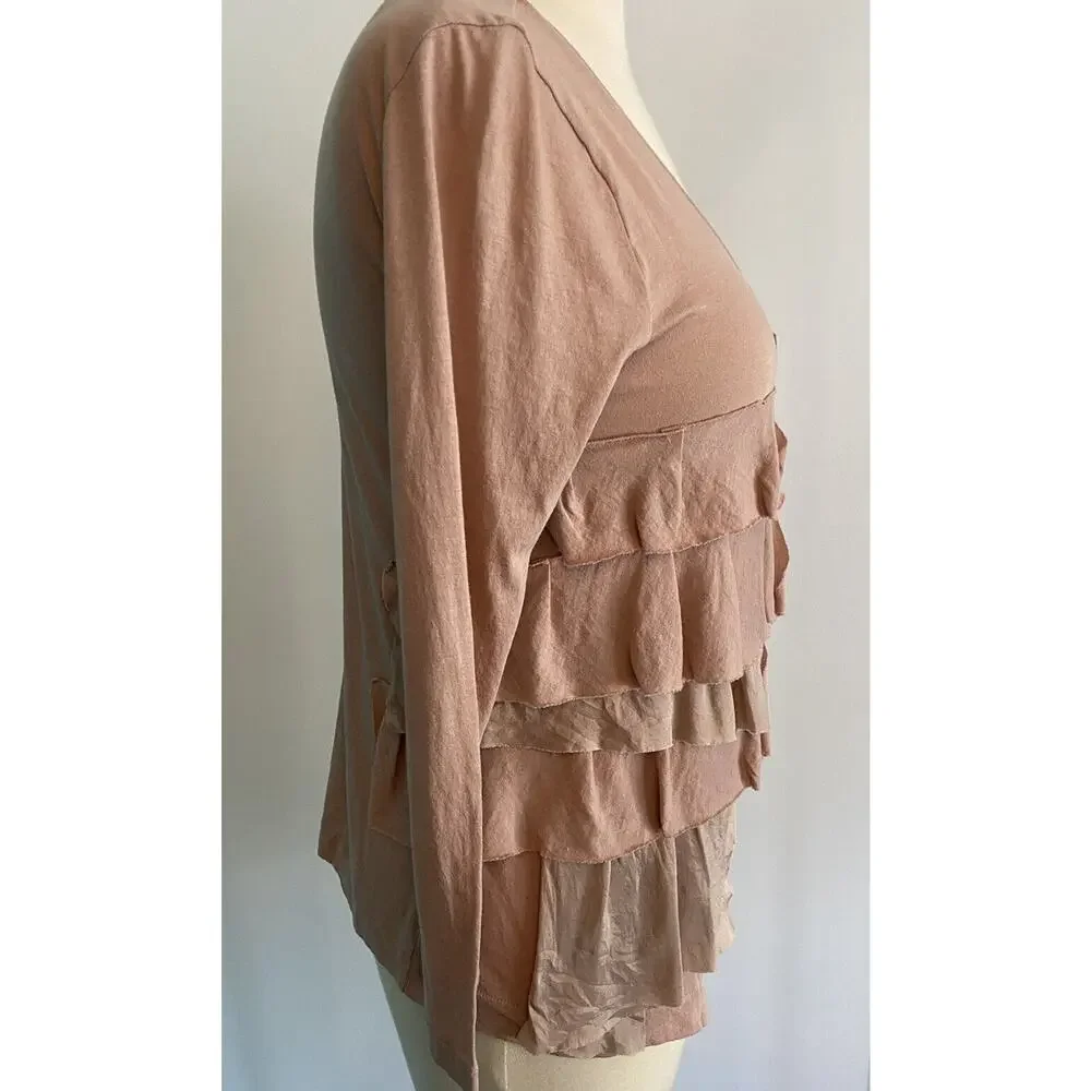 XS J. Crew Blush Long Sleeve Cardigan lightweight Sweater 100% Cotton 77388